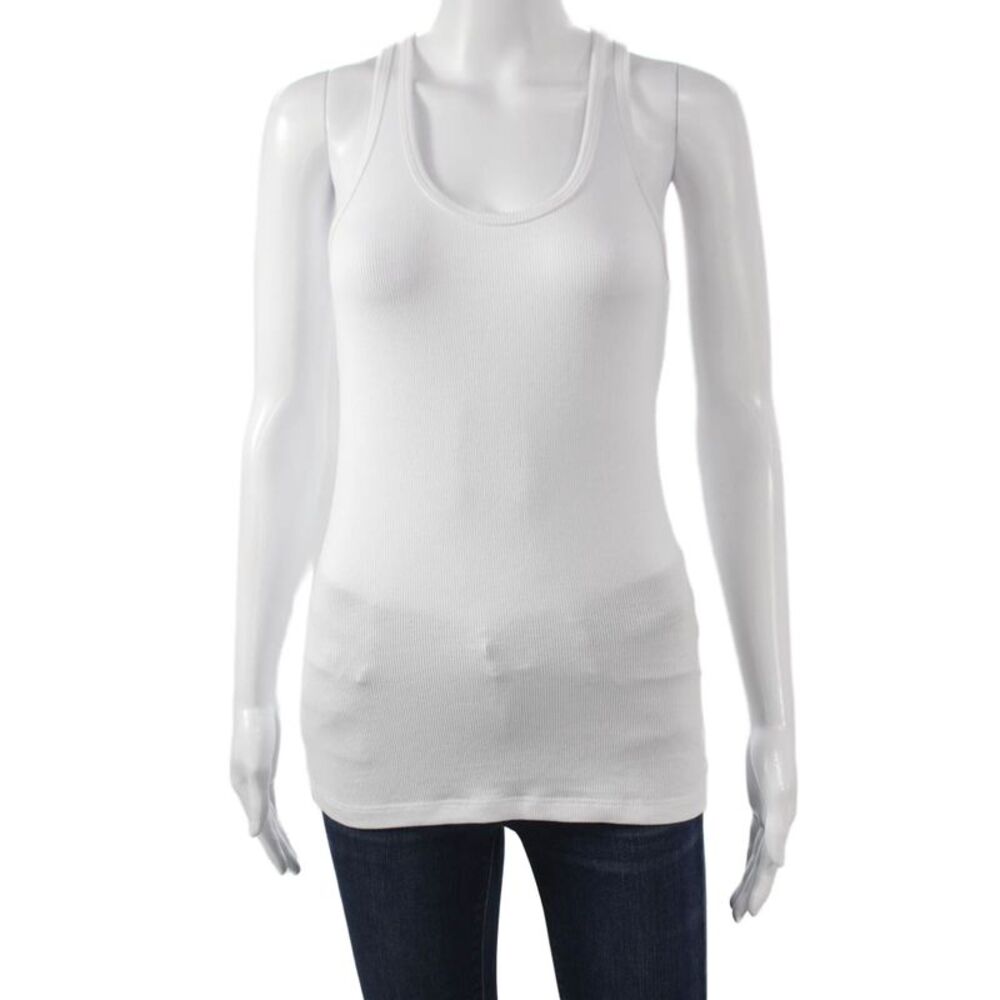Splits 59 Womens Sleeveless Scoop Neck Basic Tank White Modal Size M